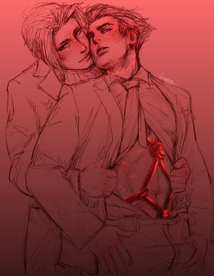 2 people sketch simple shading